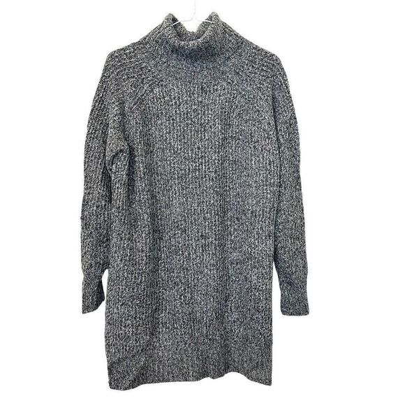 Express Wool Mohair Turtleneck Marled High Low Gray Pullover Sweater Size Medium - Picture 3 of 5